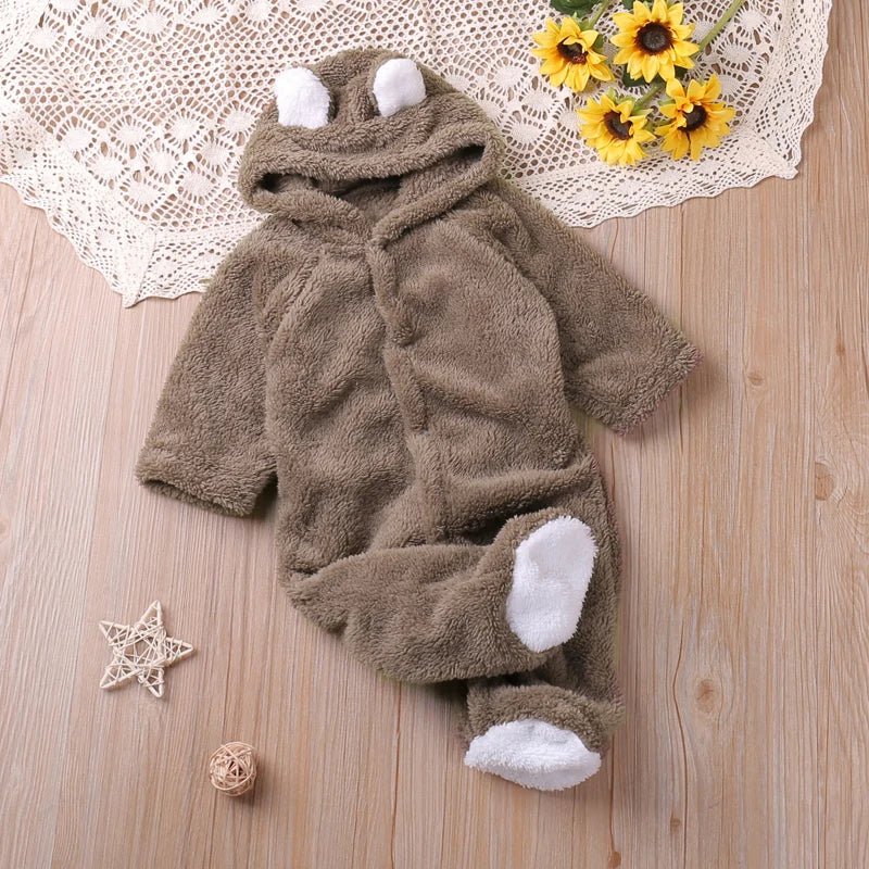 Grenouillère Bébé à Capuche d'Ours - Mon petit polaire